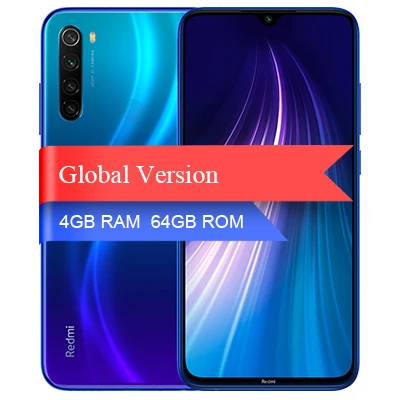64G Global Blue Xiaomi Redmi Note 8 с глобальной версией, 32 ГБ, 64 ГБ, 128 ГБ, смартфон, 48мп, четырехъярусная камера, 4000 мАч, аккумулятор Snapdragon 665, FHD, экран для глаз - Цвет: 64G Global Blue