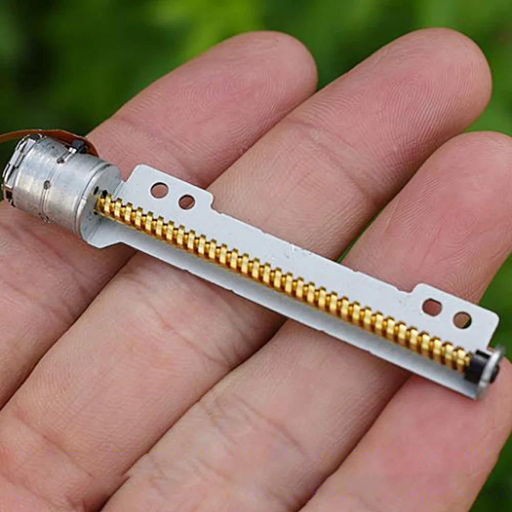 Linear Actuator, Stepper Motor Mini 50mm Stroke Micro Precision Copper Screw Linear 10MM Stepper Motor DC 5-9V Drive 2-Phase 4-Wire Linear Actuator