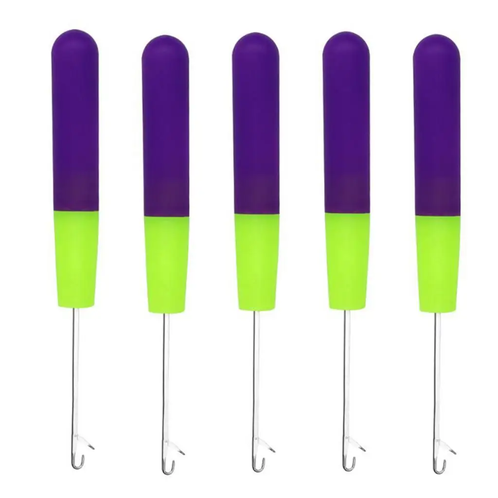 Juego de Herramientas de ganchillo, 5 Herramienta de bloqueo de ganchillo para el cabello, gancho de pestillo trenzado artesanal, conjunto de aguja de ganchillo