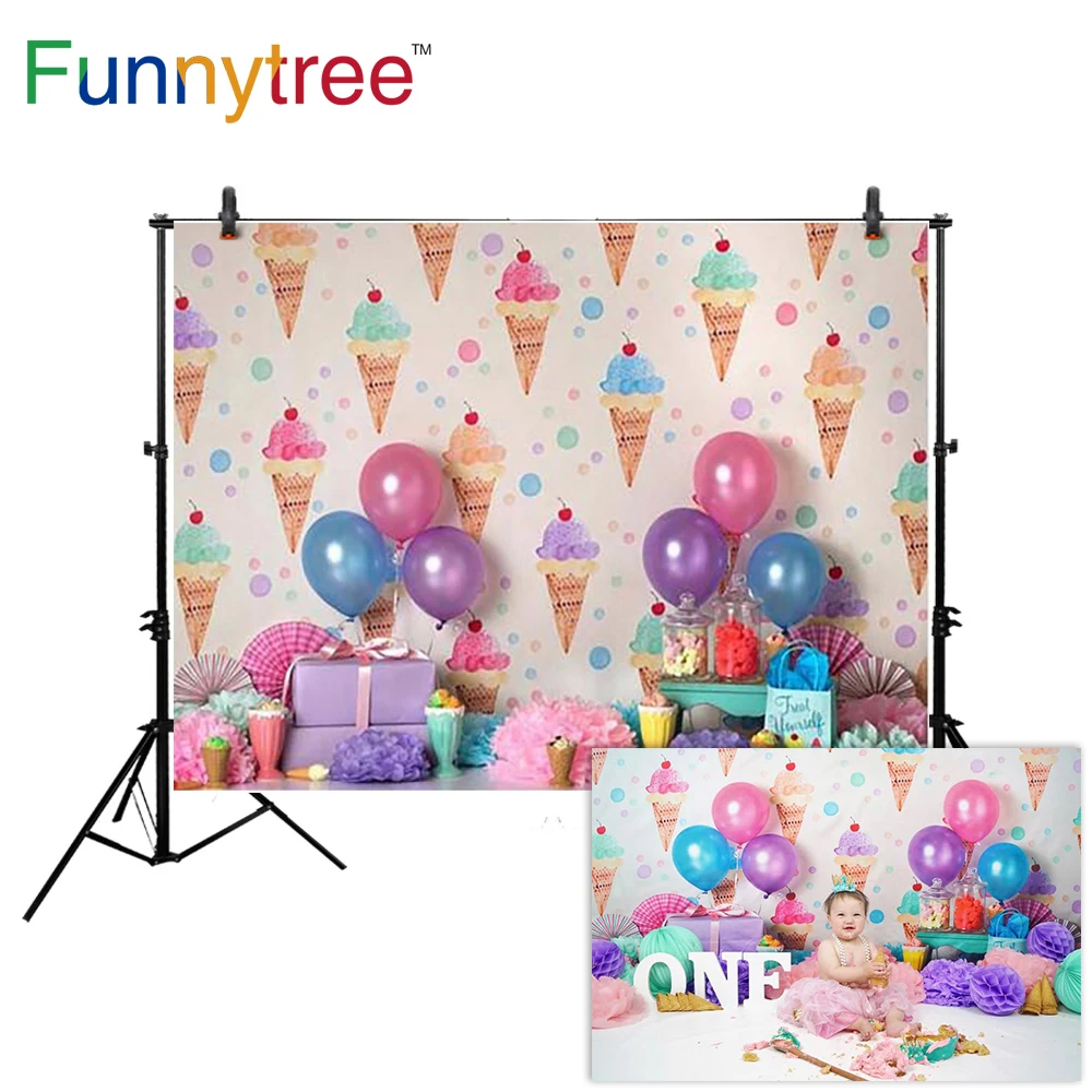 Фон Funnytree для фотосъемки на день рождения воздушный шар торт разбивание