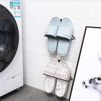 

Paste Iron Storage Shoe Rack Household Wall-mounted Triangle Shoe Rack Shoe Care Bathroom Slipper Rack