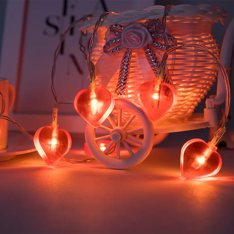 

Fairy Red Heart Shape Battery Operated String Lights 7.5m LED Decoration For Christmas Garland New Year Wedding gerlyanda 2020