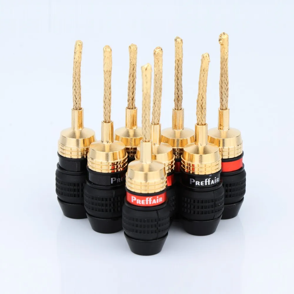 8pcs Preffair BA1465 스피커 2mm 핀 구리 와이어 꼰 바나나 플러그 커넥터 HIFI 스피커 케이블 플러그