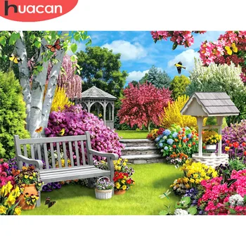 

HUACAN Full Drill Square Diamond Painting House 5D Diamond Art Embroidery Landscape Sale Home Decoration Gift
