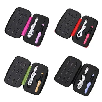 

9 in 1 Weave Tool Kit USB LED Light Up Crochet Knitting Needles Set DIY Sewing