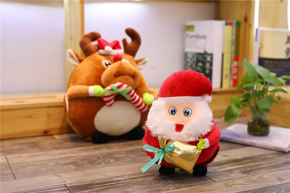 Kawaii креативный снеговик олень игрушки для толкания чучело Рождественский подарок для детей Новогодний подарок 2 размера