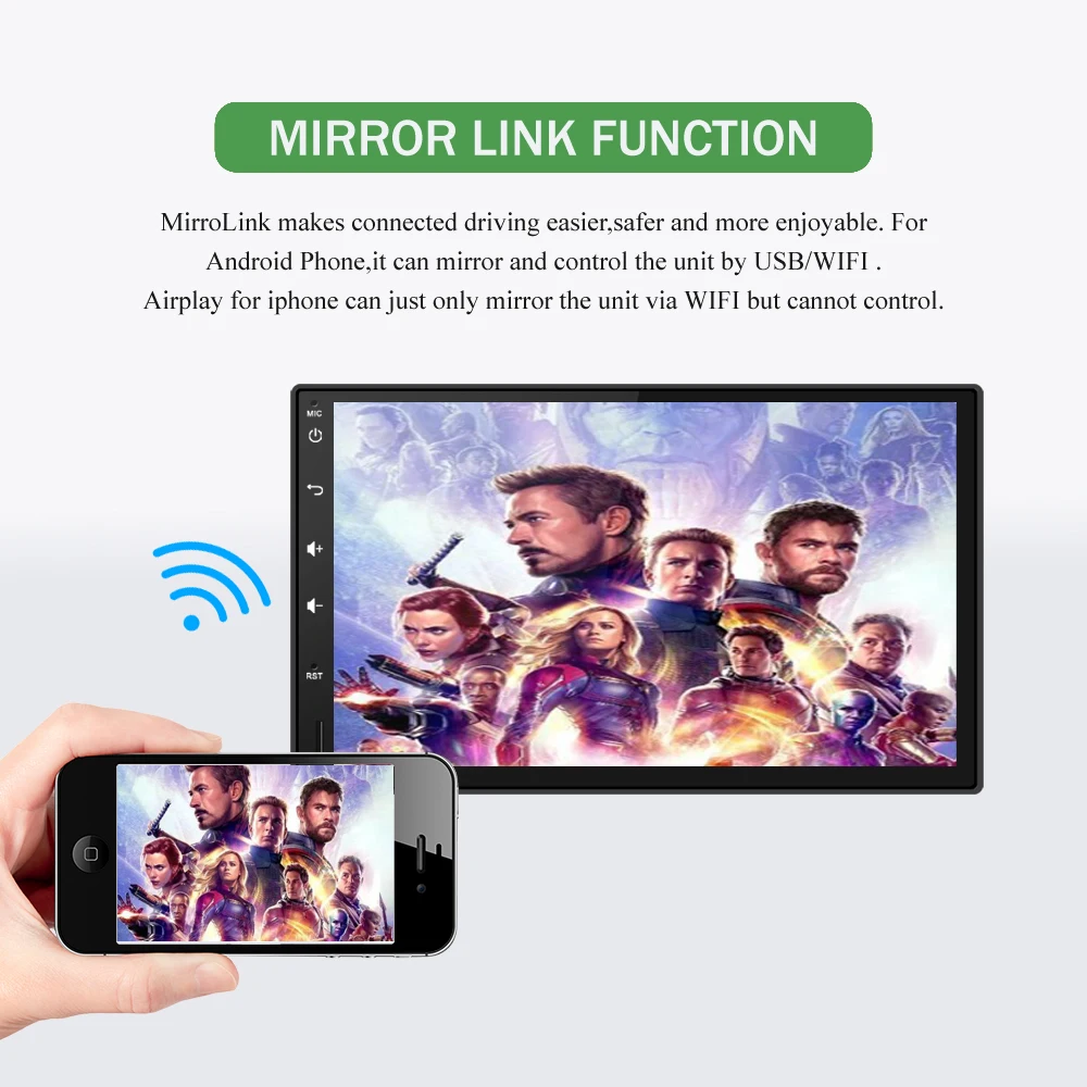 Perfect Bonroad 2 Din Android 9.0 GO Car Radio Player Multimedia Video Player GPS Navigation Audio Player For Nissan Toyota Hyundai 12