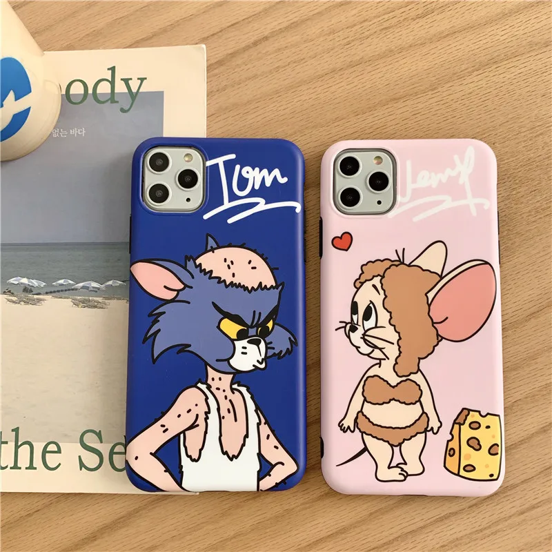 Забавный чехол для телефона Tom Jerry для iPhone 11 Pro MAX X XS Max XR 6 6S 7 8 Plus Мягкий силиконовый защитный чехол с мультяшным котом и Мышкой