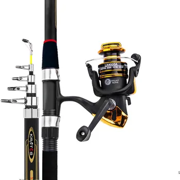 

1.8m-3.6m Spinning Rod FRP Fishing Fish Poles Telescopic Fishing Olta with Wheel Set Ultrashort Fishing Tackle Distance Peche