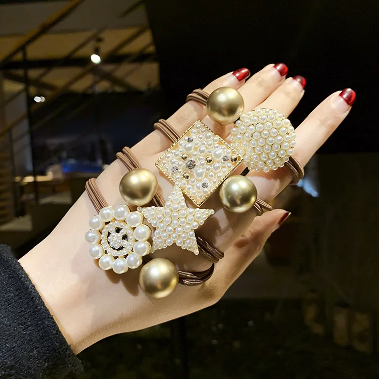 

Hair Band Pearl Five-pointed Star Circle Square Hairband Retro Elegant Ladies' Small Sober South Korea Dongdaemun Hair Accessori