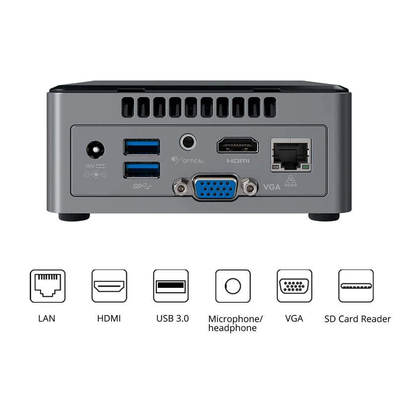 Оригинальный мини ПК Intel NUC6CAYH Celeron J3455 двойной DDR3L Windows 10 Pro Wi Fi Bluetooth 4K офисные