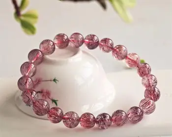 

Top Natural Super Seven 7 Melody Red Rutilated Quartz Bracelet 8.5mm Crystal Round Beads Women Certificate AAAAA