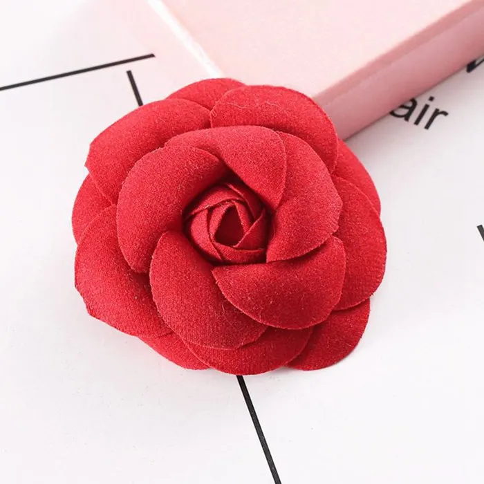4 шт. волокно кожаный цветок розы орнамент домашний текстиль; бант для волос ручной работы декоративные принадлежности одежды материалы для поделок DIY - Цвет: Red