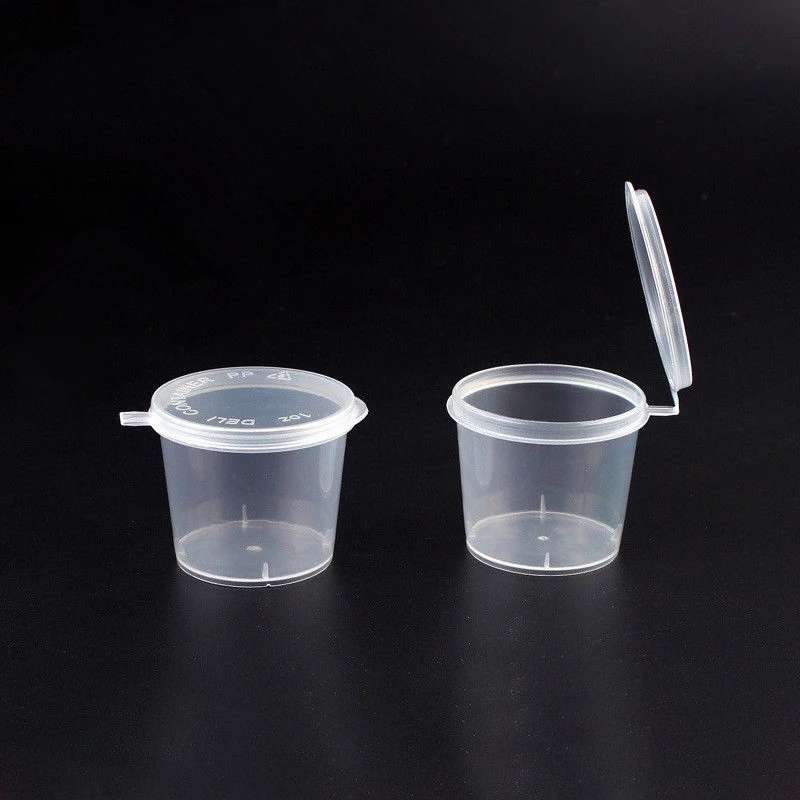 

50Pcs/Set Disposable Plastic Small Sauce Food Cups Clear Sauce Vinegar Soy Sauce Storage Containers Boxes with Lids Kitchen Tool