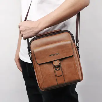 

Fashion New Man Shoulder Briefcases Bags Business Bag PU Leather Sports Casual Messenger Bags Multi-pocket Handbag