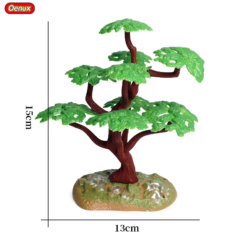 Oenux Home Decoration Accessory Tree Farm House Model Layout Garden Landscape Scenery Miniature Farm Animals Action Figures Toys