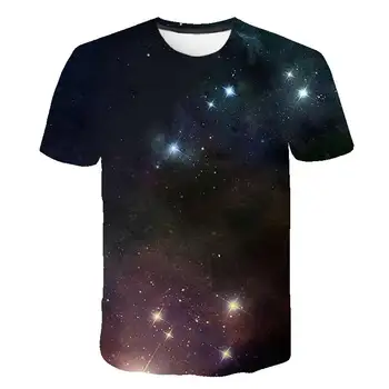 

3D Print Starry sky T shirt Men Tops Fake suit tie Tee Shirts Men Women Short Sleeve Summer Streetwear Fashion 3D Mens T-Shirt