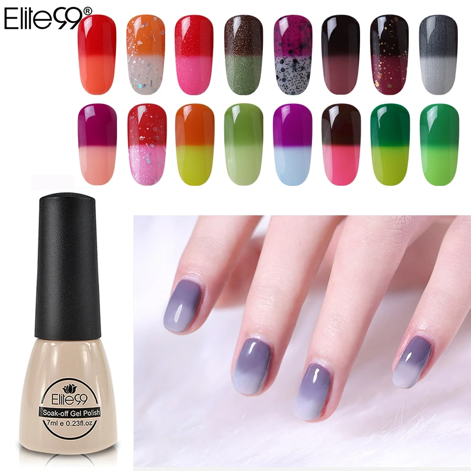 

Elite99 7ML Thermo Color Change UV Gel Nail Polish Soak Off Top Base Coat Varnishes Long Lasting Gel Lacquer Nail Art Manicure
