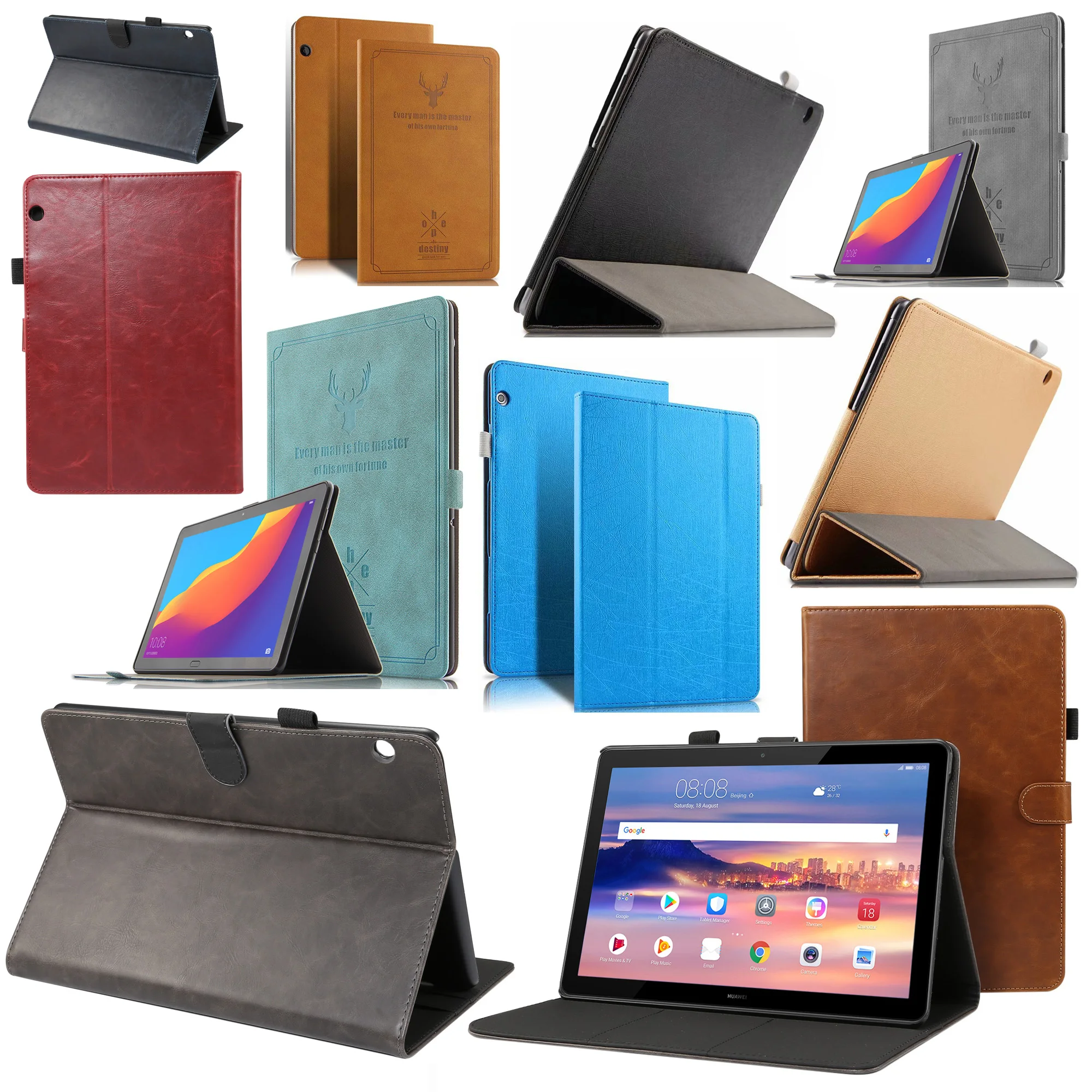 Магнитный чехол для Huawei MediaPad T5 10 AGS2-W09/L09/L03/W19 подставка-книжка из искусственной