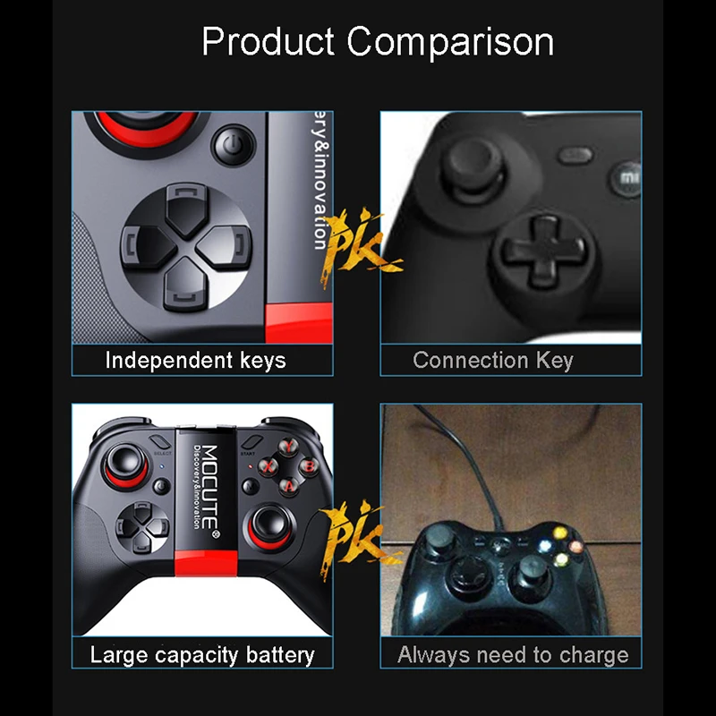 Mobile Bluetooth Gamepad Joypad Android Wireless VR Joystick Memory card