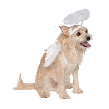 

Dog Cat Feather Angel Halo Wing Pet Costume Accessories Set Photography Props T8WE