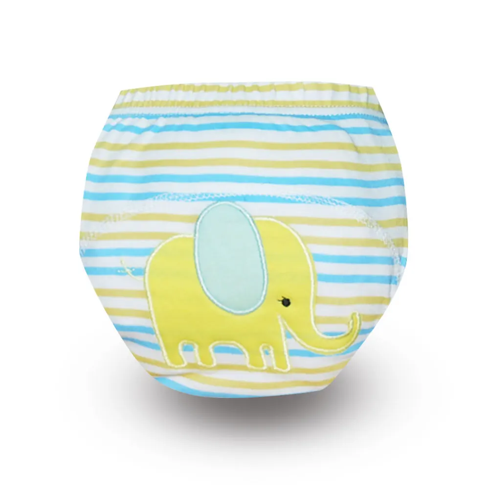 1pc Reusable Baby Kids Boys Girls Cotton Toilet Potty Training Pants Infant Cloth Diaper Nappies Washable Baby Panties Underwear - Цвет: Цвет: желтый