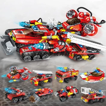 

571 PCS 8-in-1 Deformed Rescue Tank Model Building Blocks Set Assembly Kit Bricks Educational Boys Toy for Birthday Gift