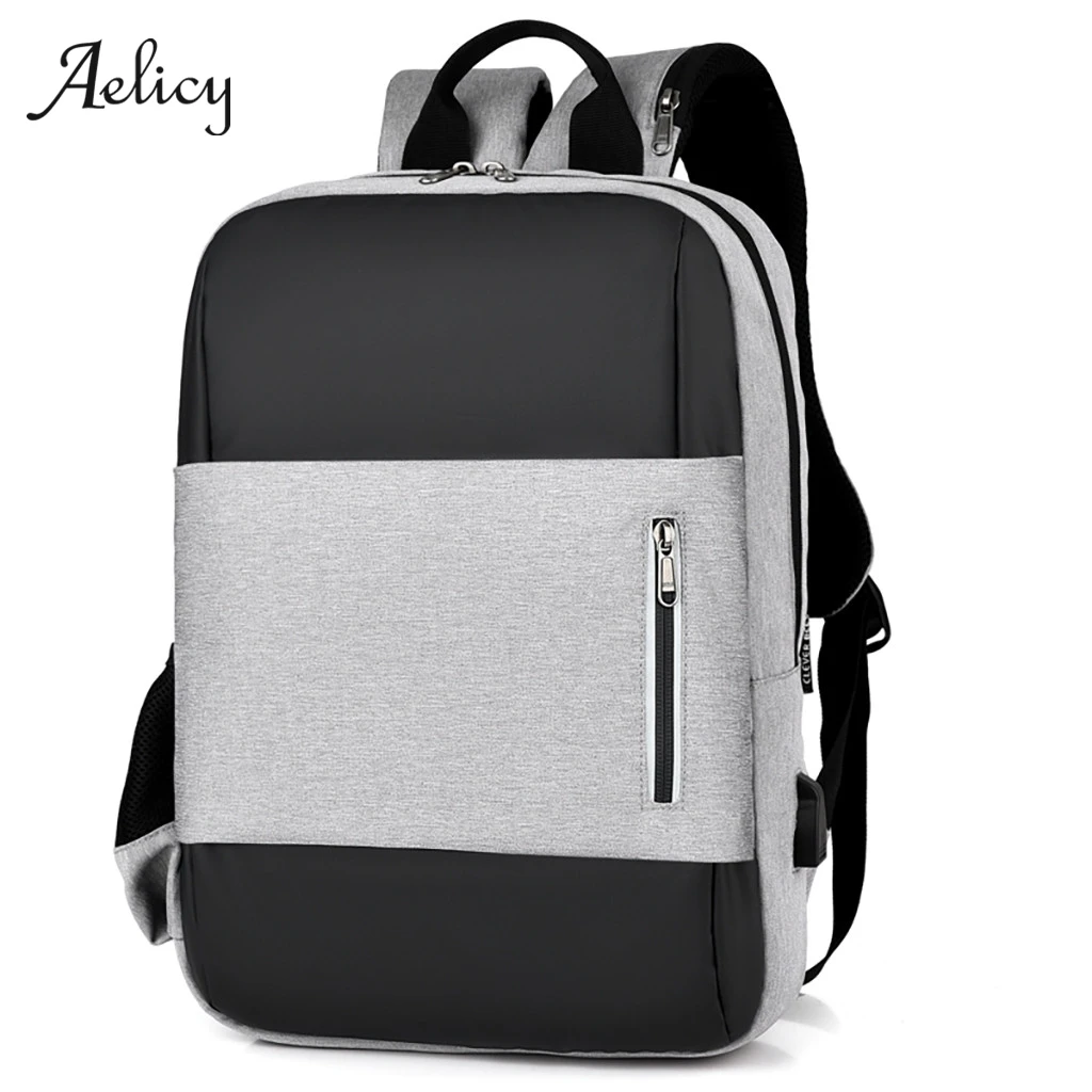 Мужской рюкзак с защитой от кражи Aelicy водонепроницаемый дорожный usb зарядкой для