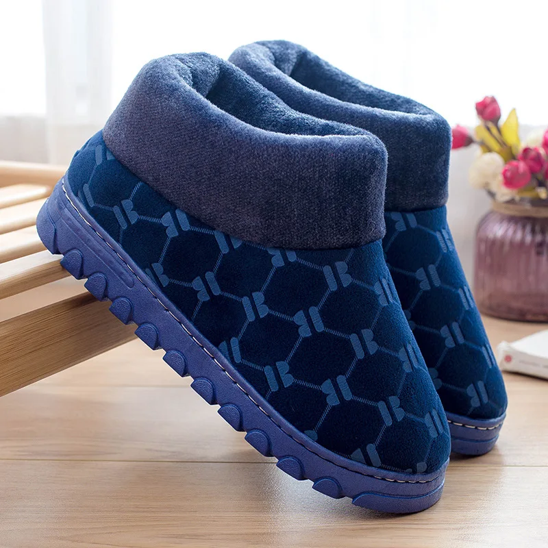 

Men's Cotton Slippers Women's quan bao gen Winter Household Indoor Plush Warm Winter Anti-slip Old Man plus Velvet Thick Bottome