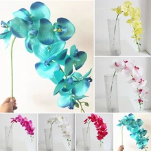 1х искусственная Орхидея, бабочка шелковые искусственные цветы домашний номер магазин отель Свадебная вечеринка украшения Свадебные сувениры подарки