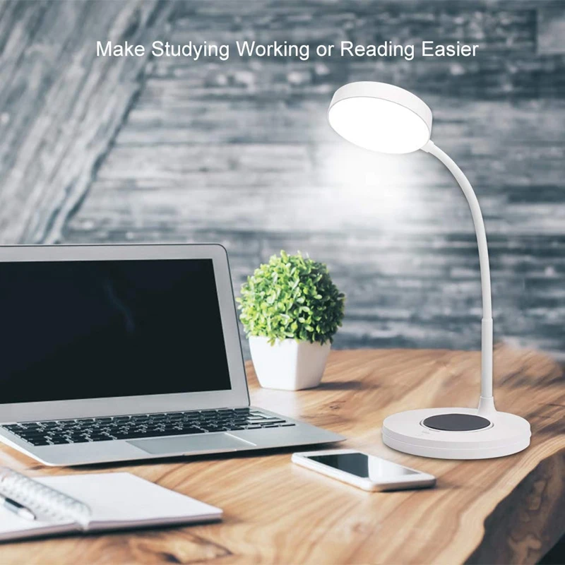 

Hot 3C-Led Desk Lamp With Fast, Wireless Charger For Iphone X, 8 And 8 Plus, Samsung, Lg, Foldable And Dimmable Office Led Lamp
