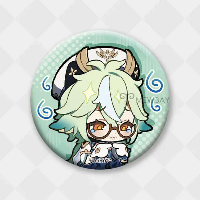 Genshin Impact Badge Chibi Brooch Kazuha Yoimiya Ayaka Xiao Zhongli Hutao Tartaglia Yanfei Ganyu Venti Albedo Pin Decor Gifts Sucrose