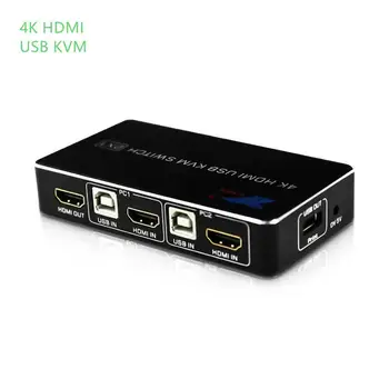 

HDMI 2.0 KVM switch, 2-port HDMI switcher multi-computer USB mouse and keyboard automatic switch 2 support for: Computer, PC