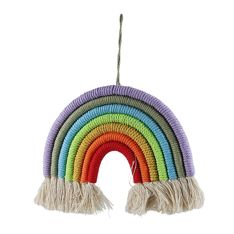 Home Decoration Accessories Rainbow Handmade Weaving Ornament Nordic Fresh Simple Kid Room Wall Decoration Hanging