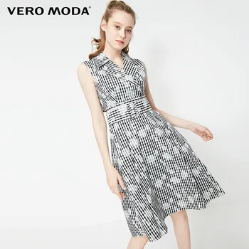 

Vero Moda Women's Embroidery Print Turn-down Collar Lace-up Sleeveless Dress | 31927A507