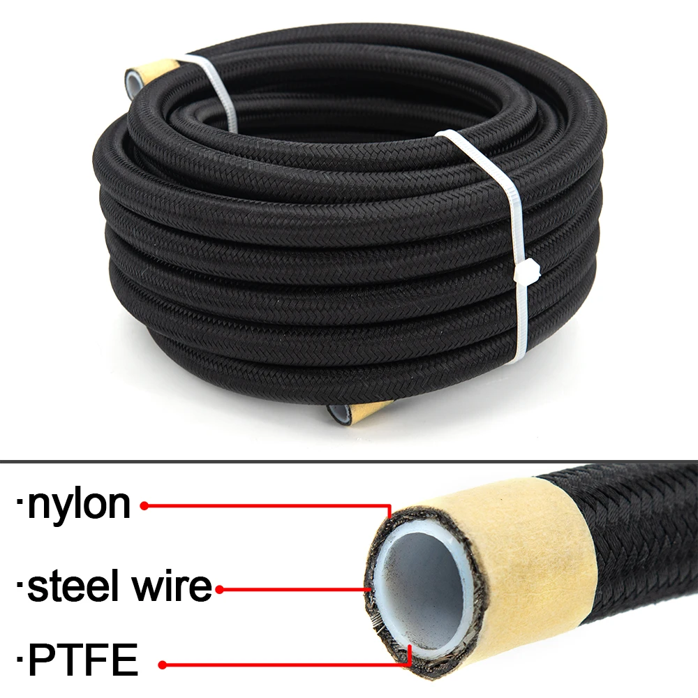 11mm PTFE Teflon Lined Stainless Braided Hose AN8 Fuel Oil Coolant -8 8AN 