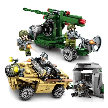 

New 4pcs/lot Germany VS Soviet Union WW2 Tank Army Toy Blocks Military Vehicle Bricks Kits Toys For Children Gifts