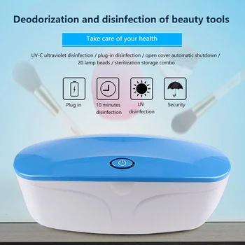 

Nail Sterilizer Tray Disinfection Box Jewelry Phones Cleaner Sanitizer Nail Art Manicure Nail Care Health Tool With USB Cable