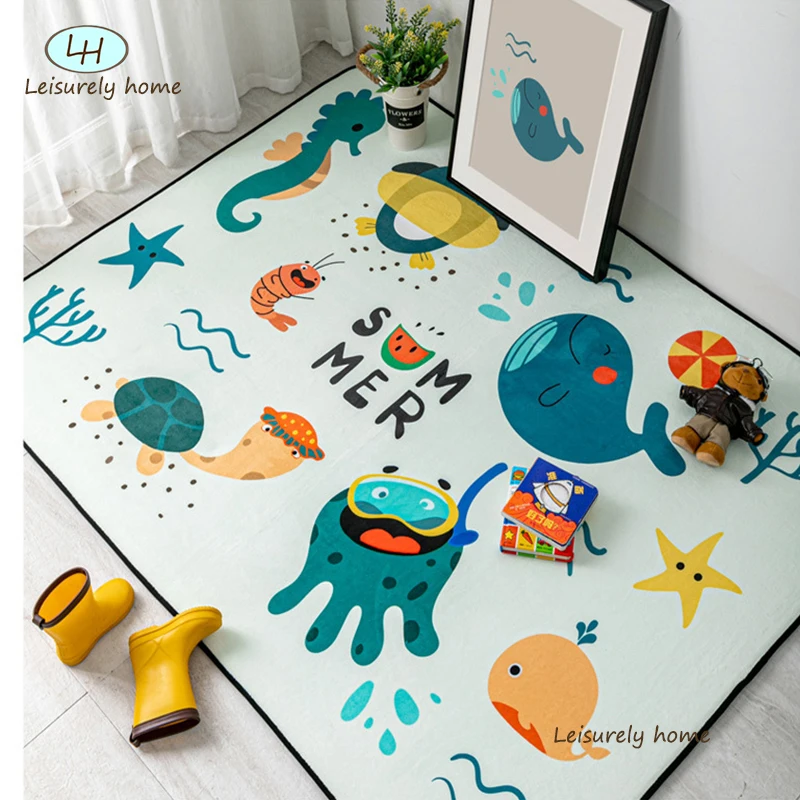 Животные узоры кораллового бархата ребенка ползать малыш играть Гостиная Спальня Кабинет декоративные теплые комнаты