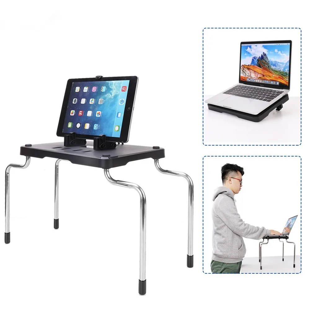 

3in1Phone Holder Stand Laptop Desk Portable Computer Desk Notebook Stand Adjustable Tablet Holder Foldable For Bed Sofa Table