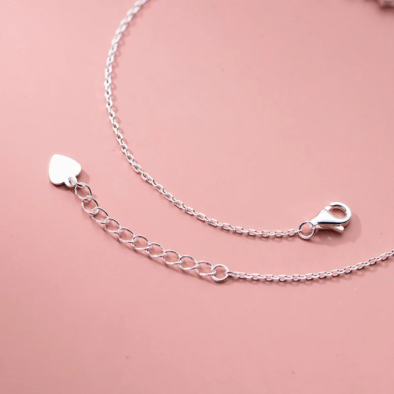 Jewelry 100% 925 Sterling Silver Butterfly Anklets Girl Leg Chain Women's Silver Foot Bracelets 2021 New Summer Beach Accessory