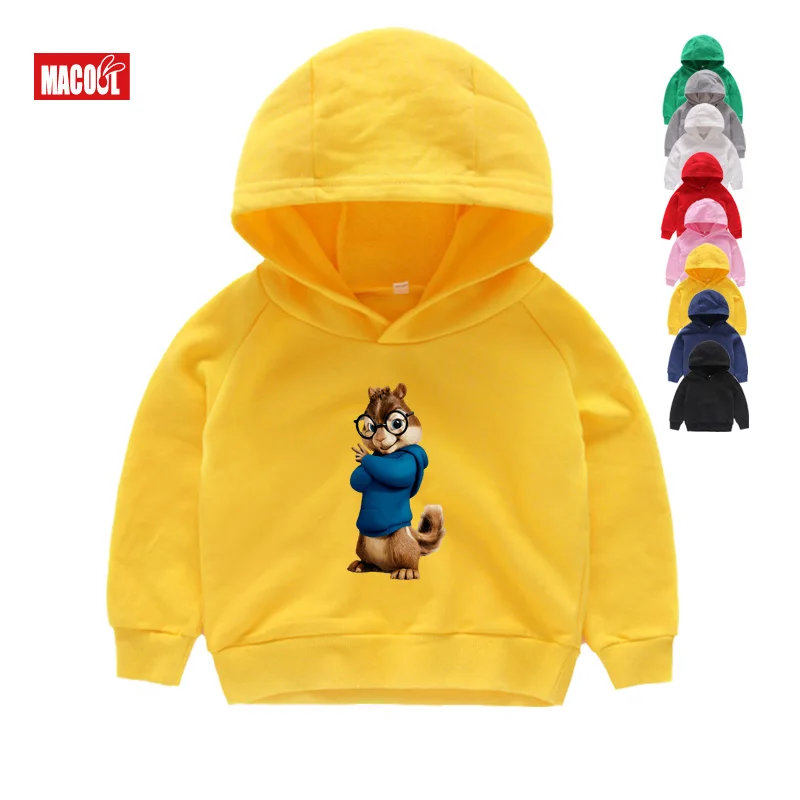 Kids Hoodies Г. Лидер продаж, толстовки с капюшоном Новые Модные топы для мальчиков и девочек с изображением Саймона и спандука, костюм детские толстовки и свитеры с Элвином - Цвет: Kids Hoodies