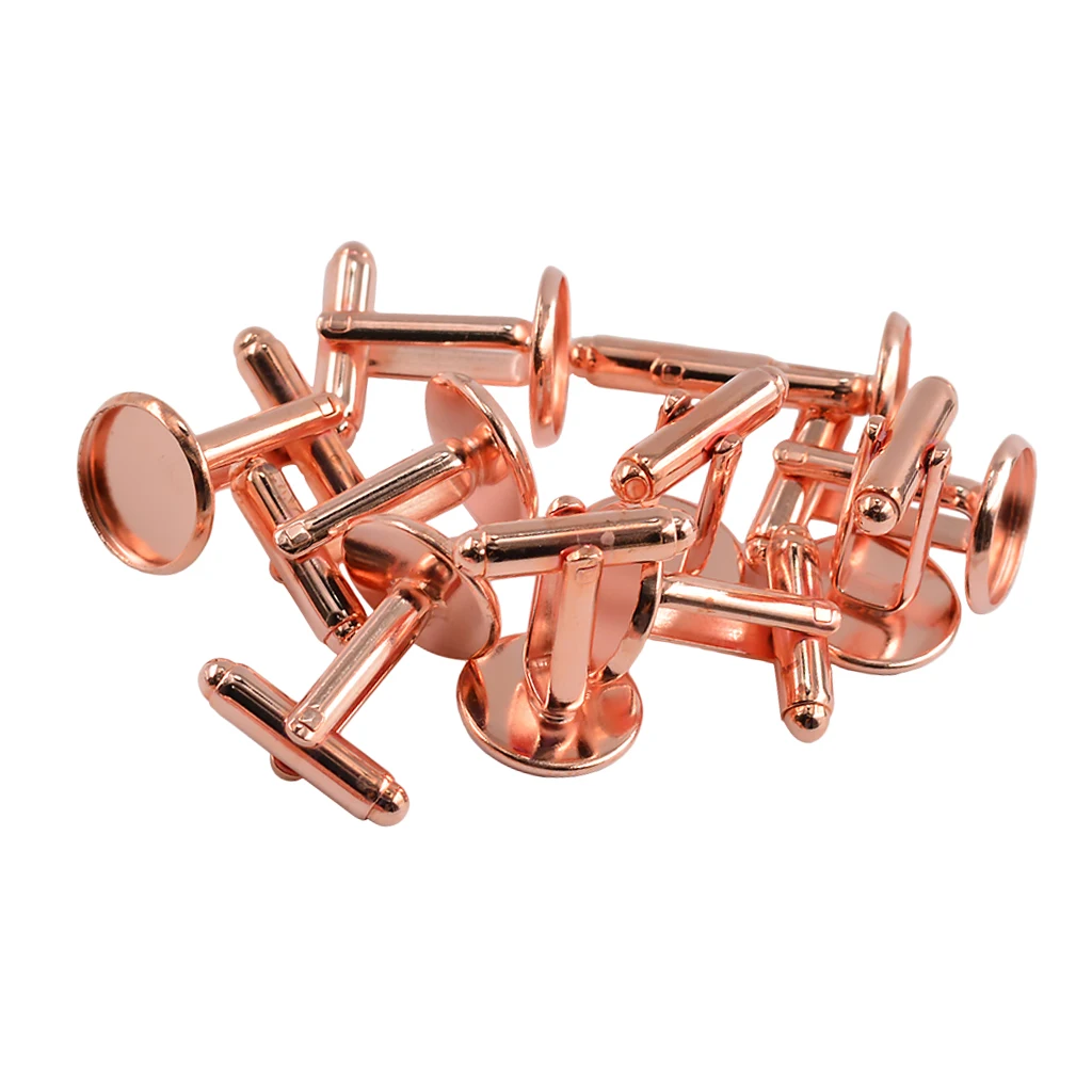 10 pcs Antiqued Bronze Black Gold 12mm Round Blank Settings Cuff Links Findings DIY Projects