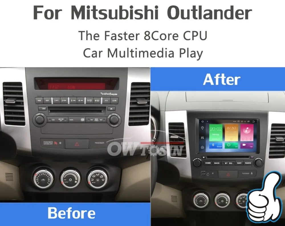 Cheap 8" PX6 4GB+64GB Android 9.0 Car Multimedia Player GPS Radio DSP CarPlay For Mitsubishi Outlander XL Peugeot 4007 Citroen C-Cross 2