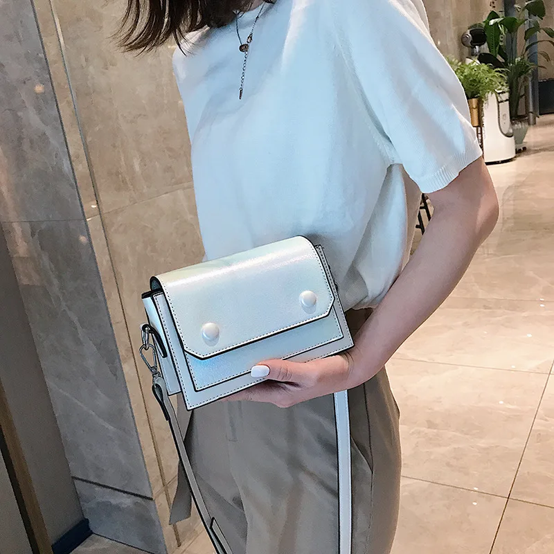 

INS Ultra-huo gang-Style Bag Women's 2019 New Style Simple Sequin Square Sling Bag Korean-style Versatile Broadband Shoulder Bag