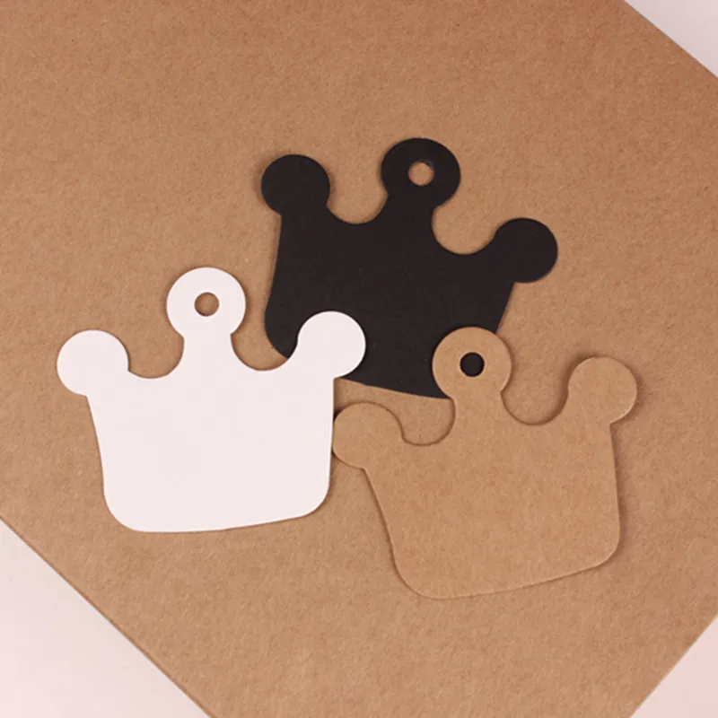 

2500Pcs 6*5.5cm Blank Kraft Paper Hang Tag Crown Party Gift Wedding Decorative Label Price Luggage Tags Greeting Cards Wholesale