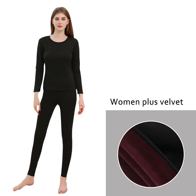 Men's and Women's Seek Thermal Winter Underwear Long Johns Merino Wool Thermo Shirt+Pants Suit Plus Velvet - Цвет: 06