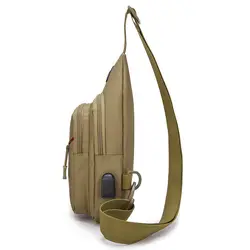 Открытый для верховой езды нагрудный маленький рюкзак для мужчин и женщин корейский стиль Повседневная usb зарядка сумка на плечо нагрудный