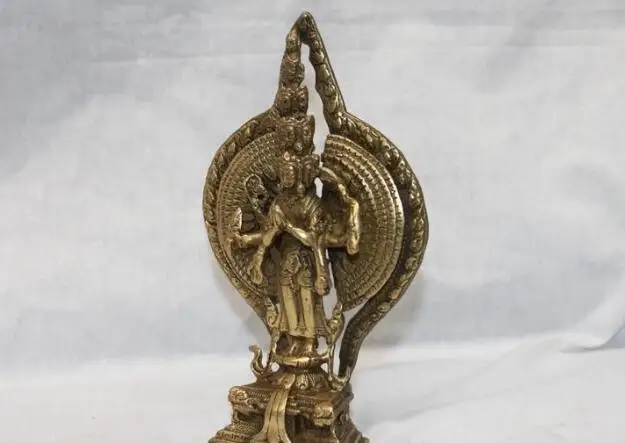 Статуя медная Тибетский буддистский храм Латунь Медь 1000 руки Kwan-yin статуя Авалокитешвара