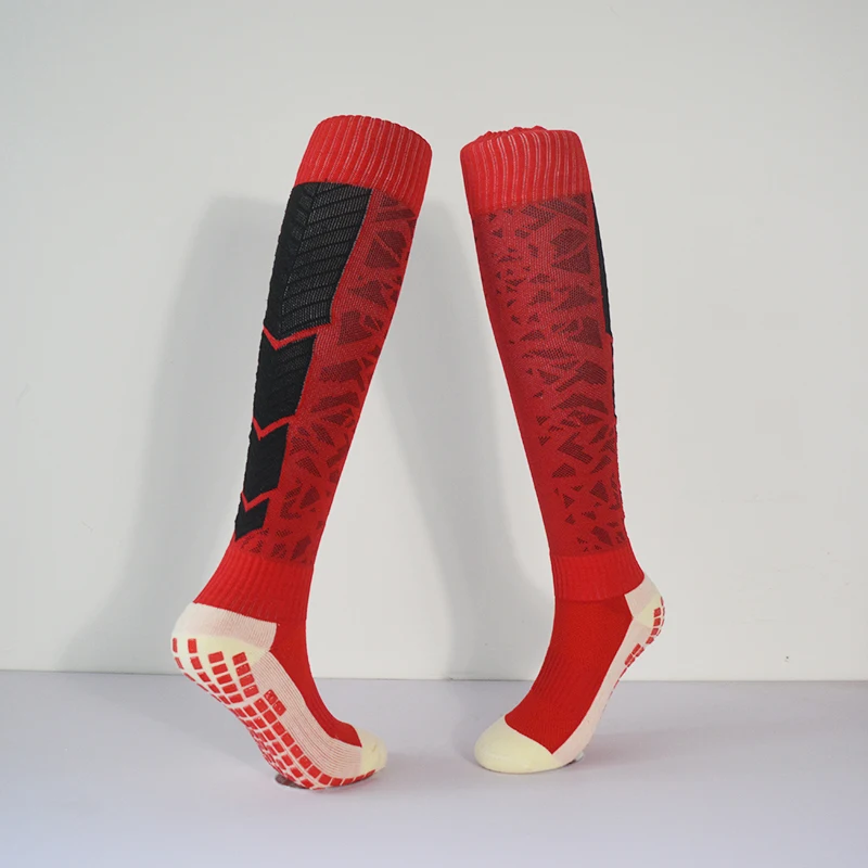 Men's Non-Slip Soccer Socks Towel Bottom Breathable Knee High Long Football Hiking Socks Sports Training Ball Game 1 Pair